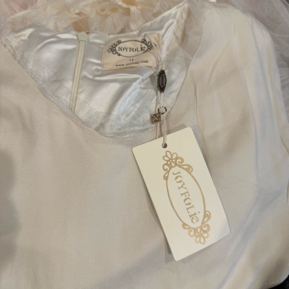 JOYFOLIE Geneva Petticoat Elegant Cream Ivory Ruffled Kids Dress Size 14 - Picture 7 of 8